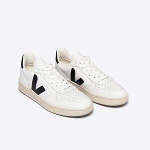 Veja White and Black V-10 LEATHER WHITE BLACK Sz 10.5 44